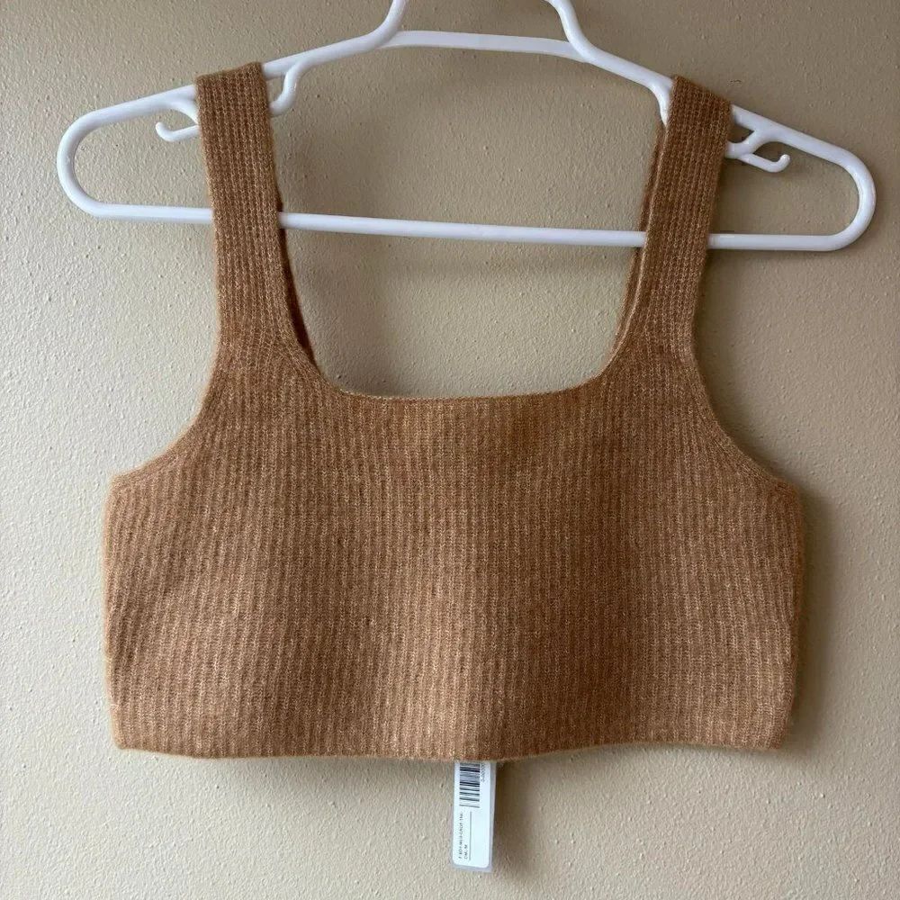 Everlane the Cozy Stretch Wool Blend Tank in Camel Size Medium